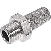 uxcell Exhaust Muffler PT 1/4 Male Thread Sintered Stainless Steel